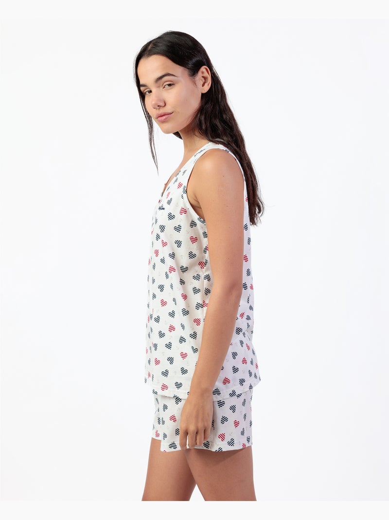 Pigiama senza maniche ADMAS da donna Ocean Lover Ecru - Kiabi