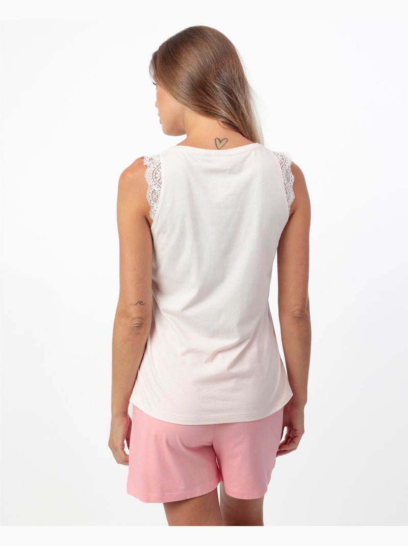Pigiama senza maniche da donna ADMAS GARDEN Square Garden Rosa chiaro - Kiabi