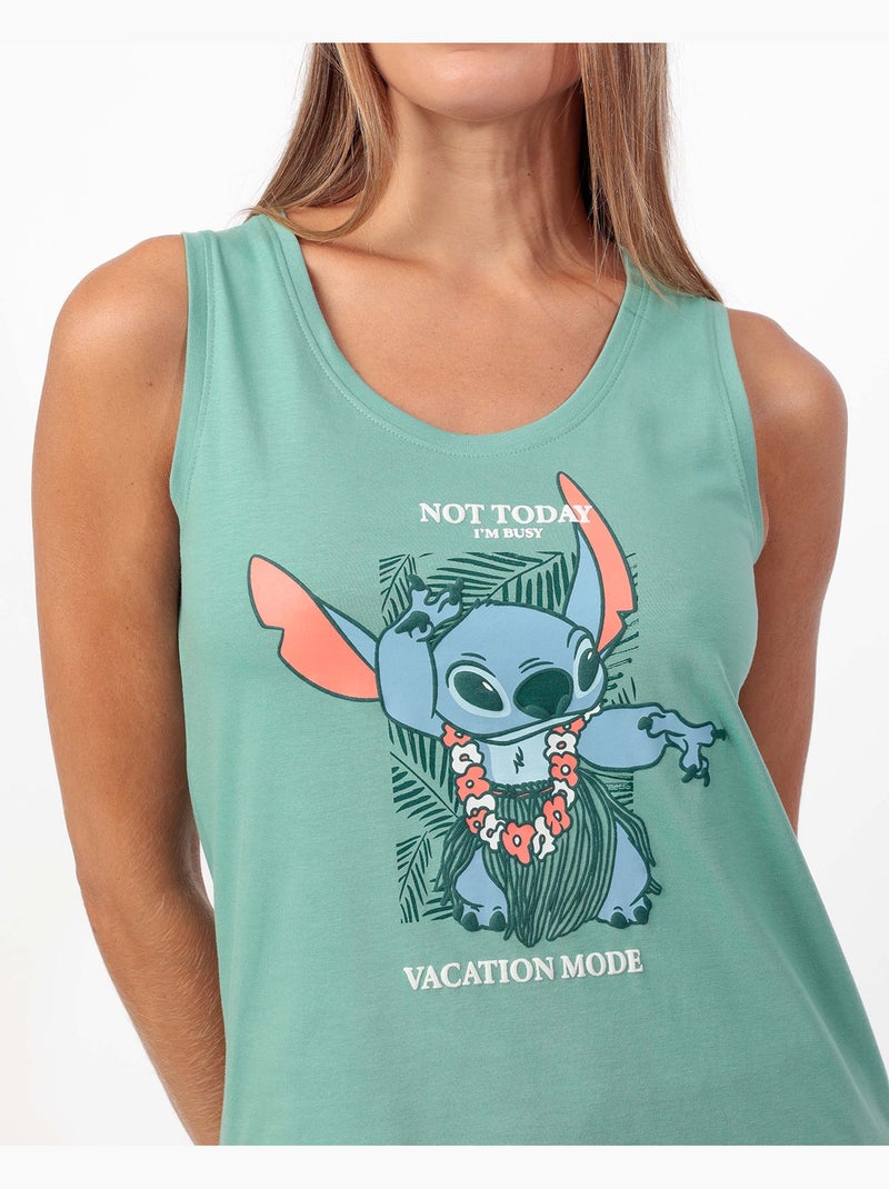 Pigiama senza maniche da donna DISNEY Vacation Mode Verde - Kiabi