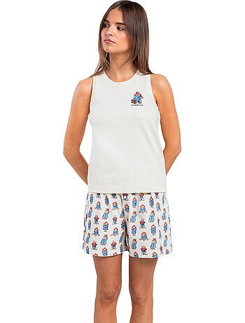 Pigiama senza maniche da donna PADDINGTON CLASSIC con stampa acquerello