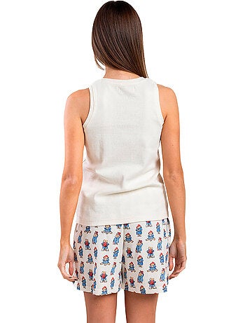 Pigiama senza maniche da donna PADDINGTON CLASSIC con stampa acquerello