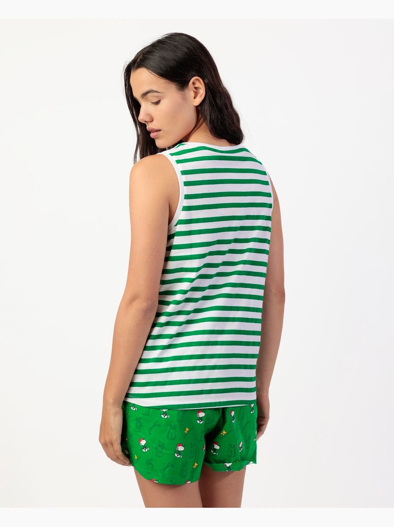Pigiama senza maniche da donna PEANUTS Golf Team Verde - Kiabi