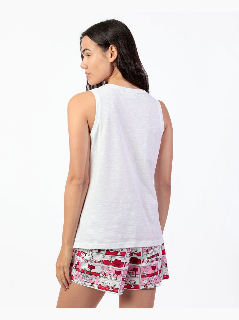 Pigiama senza maniche da donna PEANUTS Love Valentines Bianco - Kiabi