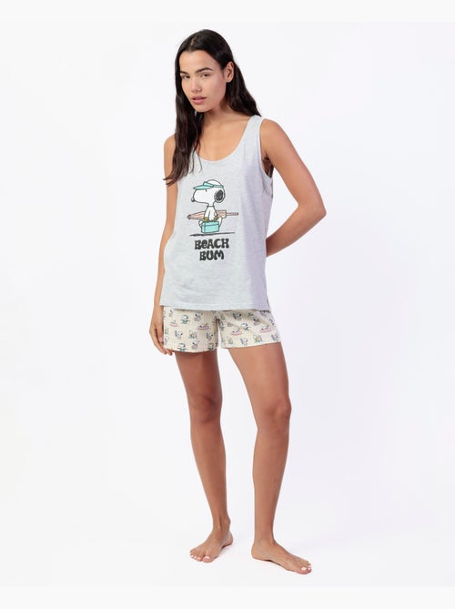 Pigiama senza maniche da donna PEANUTS Summer Break - Kiabi Pigiama senza maniche da donna PEANUTS Summer Break - Kiabi
