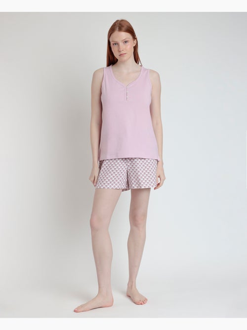 Pigiama senza maniche in stile greco da donna STAY AT HOME - Kiabi Pigiama senza maniche in stile greco da donna STAY AT HOME - Kiabi