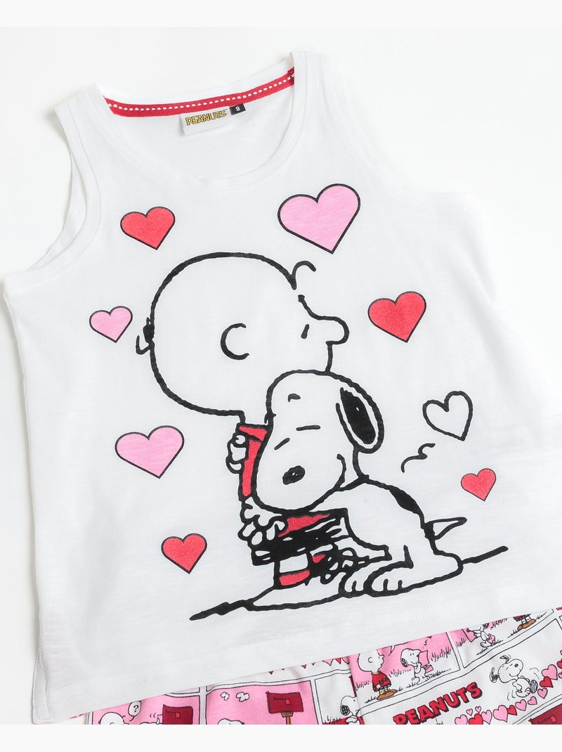 Pigiama senza maniche PEANUTS Love Valentines per ragazze Bianco - Kiabi