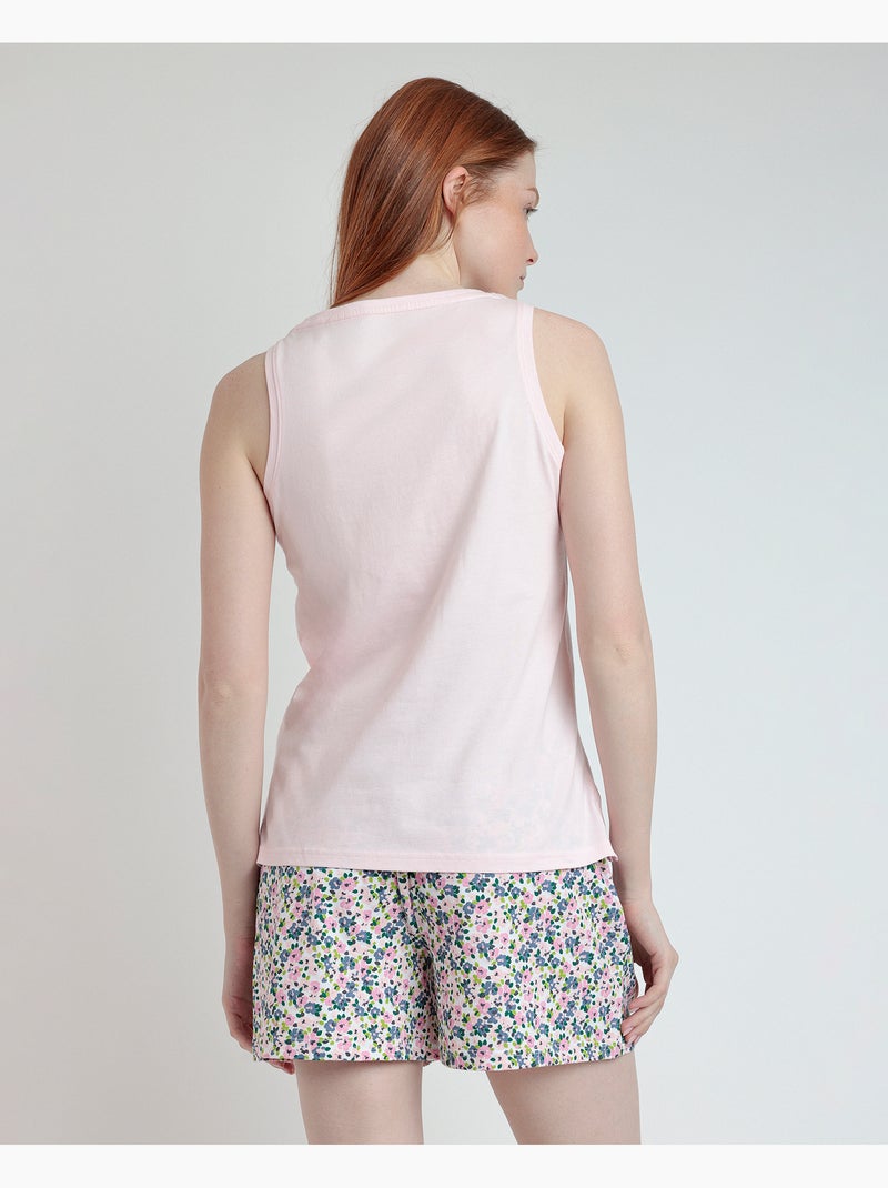 Pigiama senza maniche Sweet Garden da donna ADMAS Rosa chiaro - Kiabi