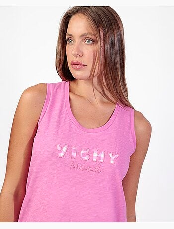 Pigiama senza maniche Vichy Mood da donna ADMAS