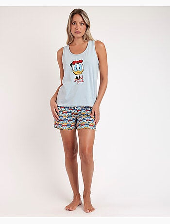 Pigiama senza maniche vintage da donna DISNEY Donald