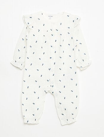 Pigiama senza piedini in doppia garza di cotone