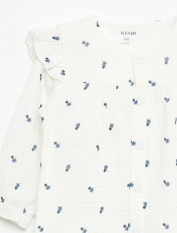 Pigiama senza piedini in doppia garza di cotone