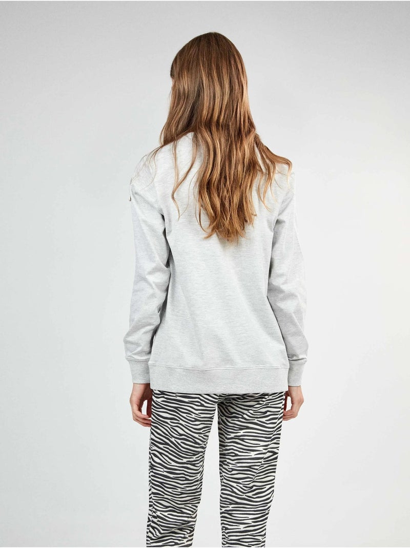 Pigiama sex and the city con pantaloni stampati animalier Grigio - Kiabi