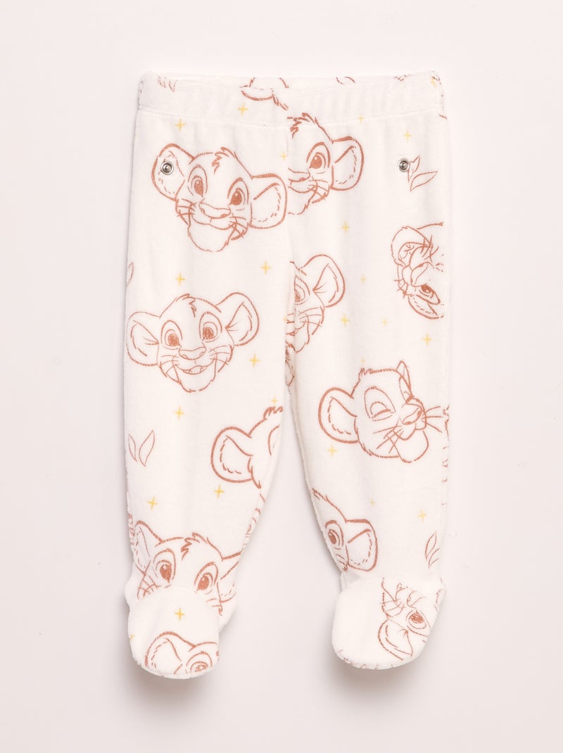 Pigiama 'Simba' 'Disney' in pile - 2 pezzi BIANCO - Kiabi