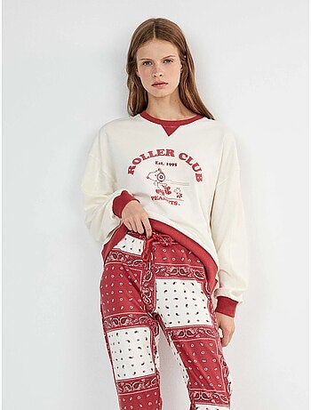 Pigiama snoopy con pantaloni a stampa paisley