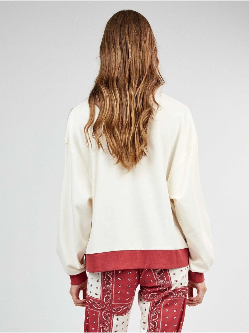 Pigiama snoopy con pantaloni a stampa paisley Ecru - Kiabi