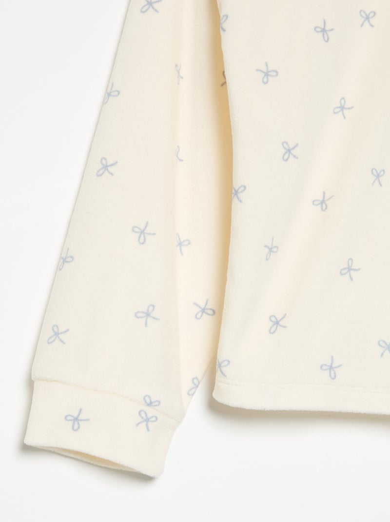 Pigiama stampato 2 pezzi - Felpa + pantaloni Bianco Ecru - Kiabi