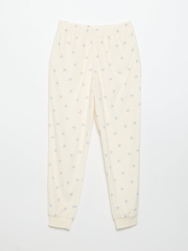 Pigiama stampato 2 pezzi - Felpa + pantaloni Bianco Ecru - Kiabi