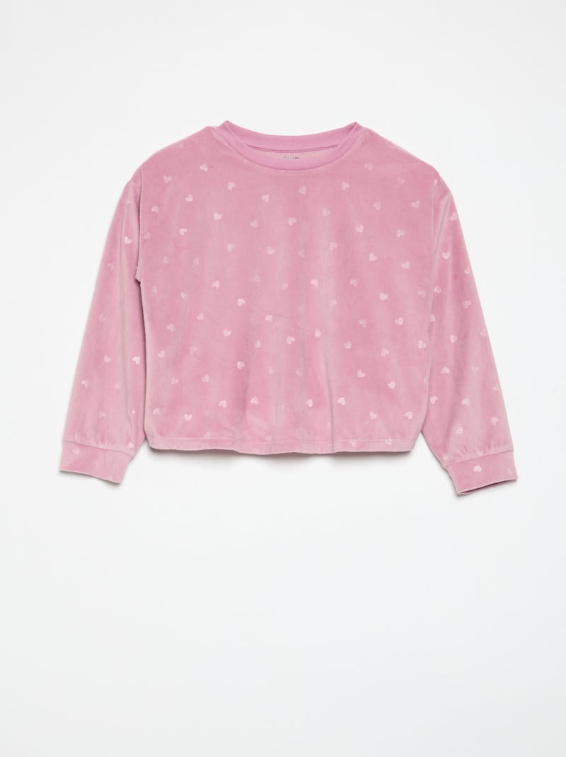 Pigiama stampato 2 pezzi - Felpa + pantaloni Rosa - Kiabi