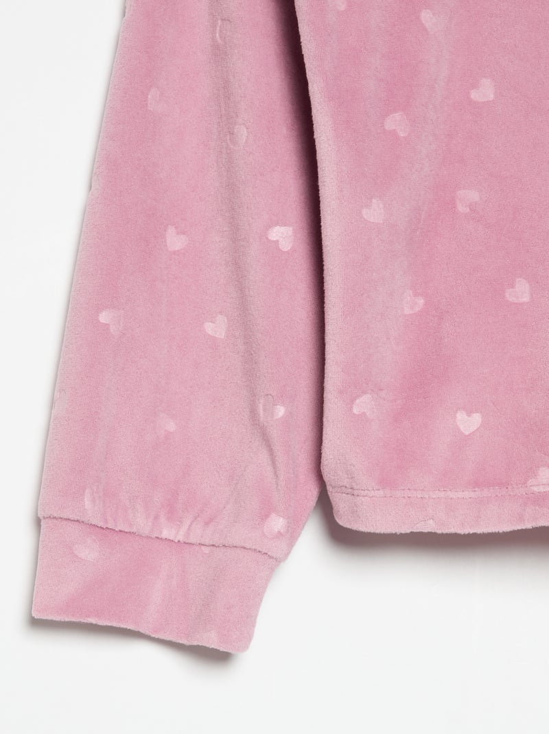 Pigiama stampato 2 pezzi - Felpa + pantaloni Rosa - Kiabi