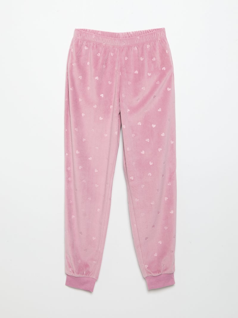 Pigiama stampato 2 pezzi - Felpa + pantaloni Rosa - Kiabi