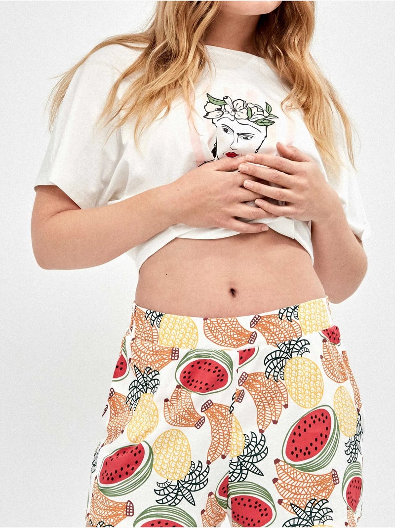 Pigiama stampato collezione frida Bianco - Kiabi