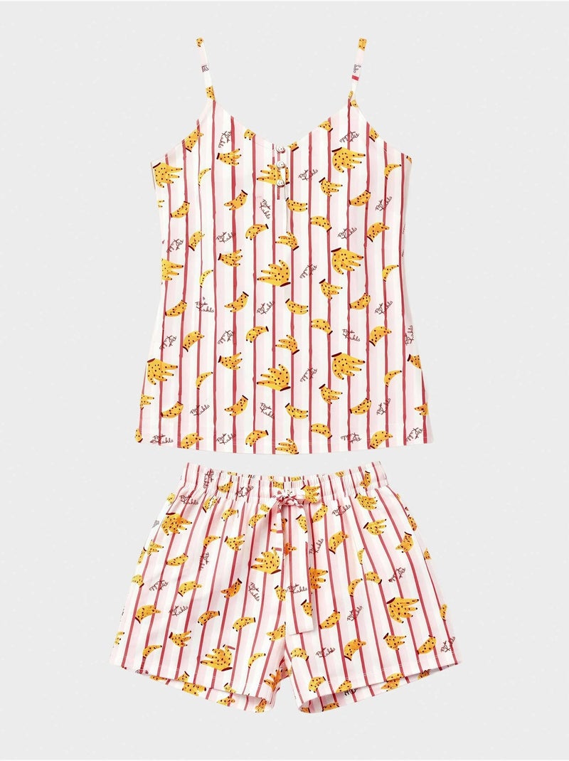 Pigiama stampato con frutti collezione frida Multicolore - Kiabi
