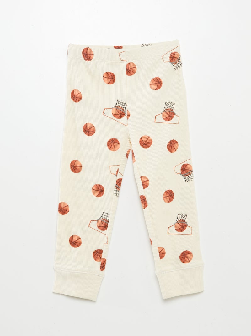 Pigiama stampato en maglia - 2 pezzi BIANCO - Kiabi