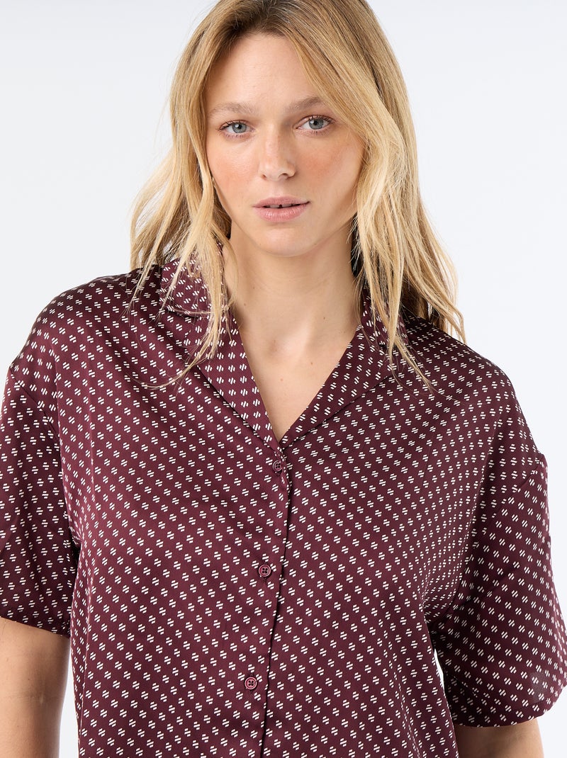 Pigiama stampato in maglia leggera Rosso - Kiabi