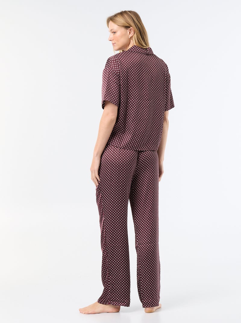 Pigiama stampato in maglia leggera Rosso - Kiabi