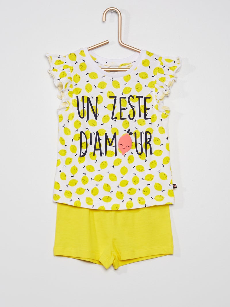 Pigiama stampato 'limoni'- GIALLO - Kiabi