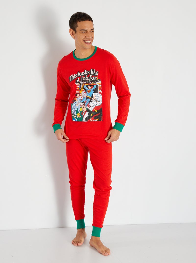 Pigiama 'Superman' in jersey - 2 pezzi rosso/nero - Kiabi