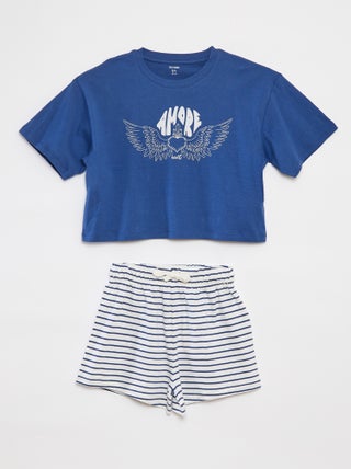 Pigiama t-shirt a maniche corte + shorts - 2 pezzi