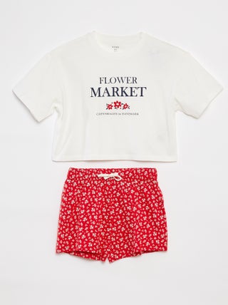 Pigiama t-shirt a maniche corte + shorts - 2 pezzi