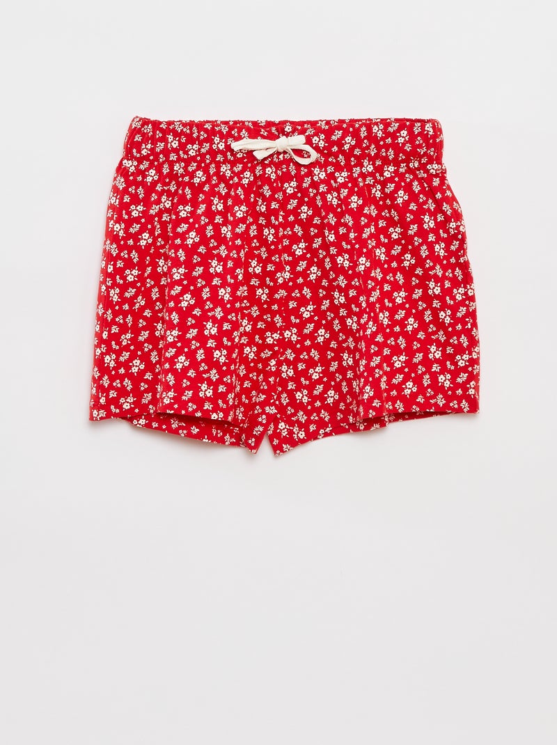 Pigiama t-shirt a maniche corte + shorts - 2 pezzi ROSSO - Kiabi
