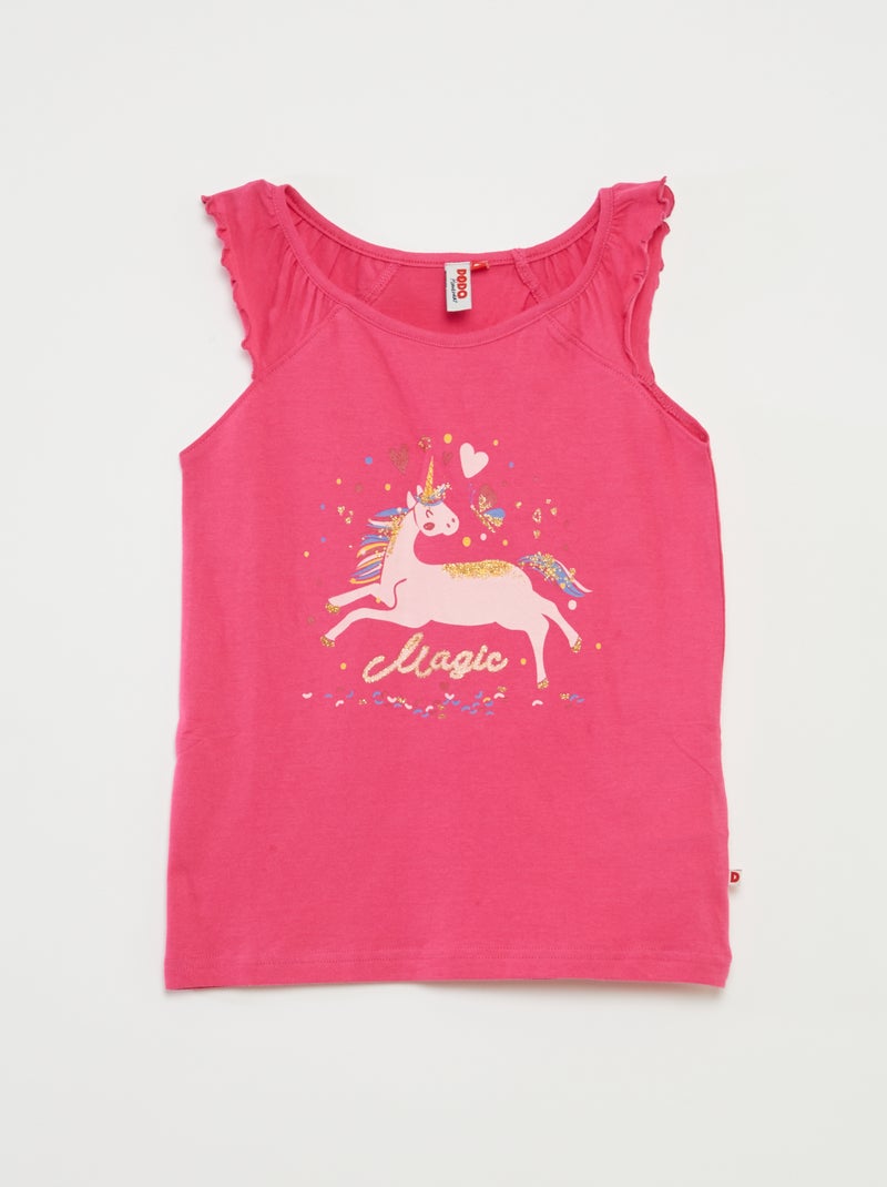 Pigiama t-shirt con volant + shorts - 2 pezzi ROSA - Kiabi