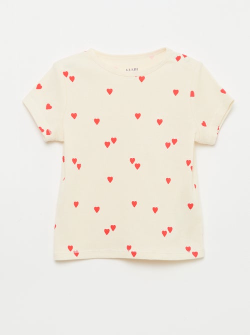 Pigiama t-shirt + pantaloncini in cotone a costine - 2 pezzi - Kiabi