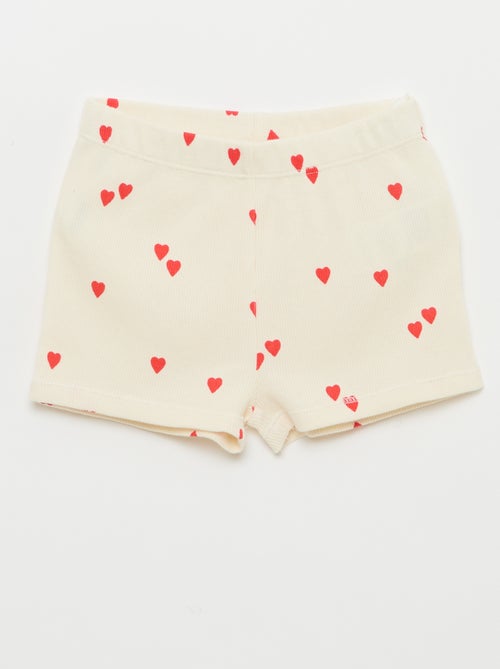 Pigiama t-shirt + pantaloncini in cotone a costine - 2 pezzi - Kiabi