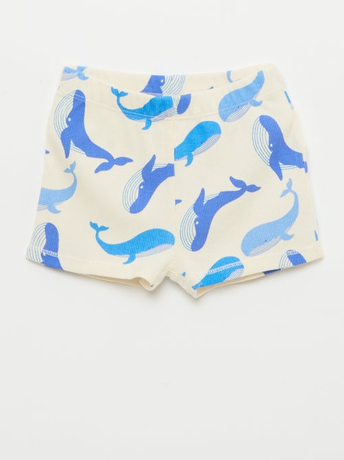 Pigiama t-shirt + pantaloncini in cotone a costine - 2 pezzi - Kiabi