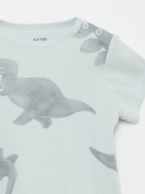 Pigiama t-shirt + pantaloncini in cotone a costine - 2 pezzi - Kiabi