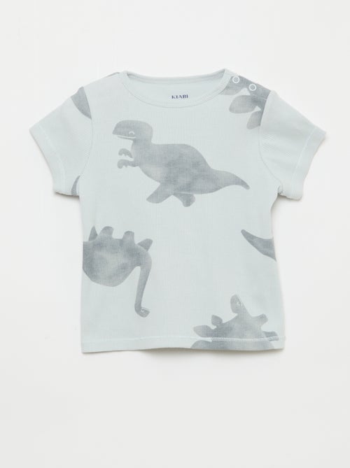 Pigiama t-shirt + pantaloncini in cotone a costine - 2 pezzi - Kiabi