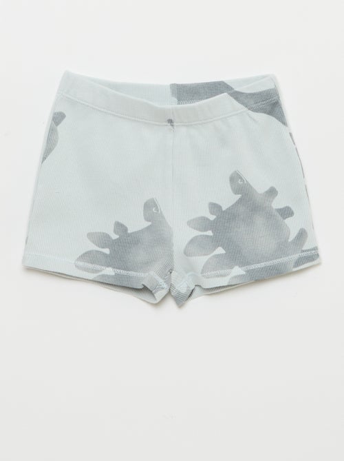 Pigiama t-shirt + pantaloncini in cotone a costine - 2 pezzi - Kiabi