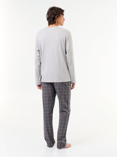 Pigiama t-shirt + pantaloni in flanella - 2 pezzi - Kiabi