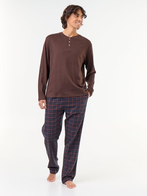 Pigiama t-shirt + pantaloni in flanella - 2 pezzi - Kiabi