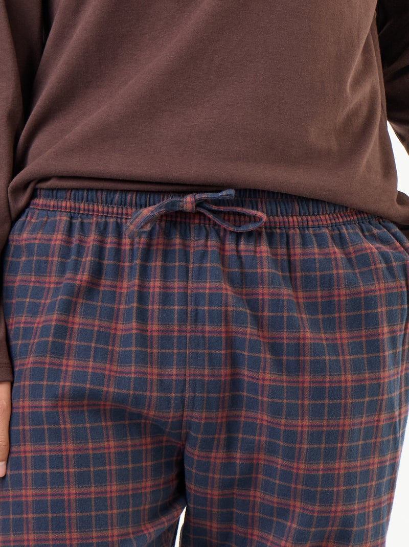 Pigiama t-shirt + pantaloni in flanella - 2 pezzi Marrone - Kiabi