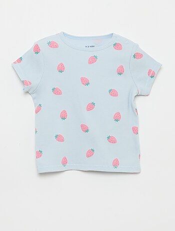 Pigiama t-shirt + short in cotone a costine - 2 pezzi