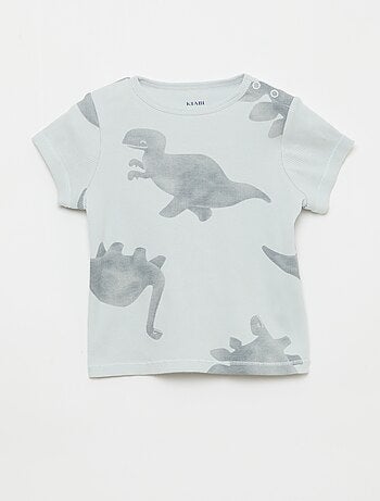 Pigiama t-shirt + short in cotone a costine - 2 pezzi