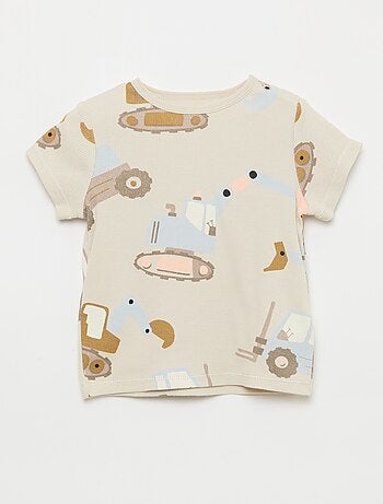 Pigiama t-shirt + short in cotone a costine - 2 pezzi