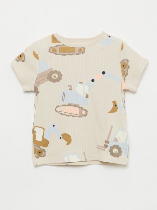 Pigiama t-shirt + short in cotone a costine - 2 pezzi - Kiabi