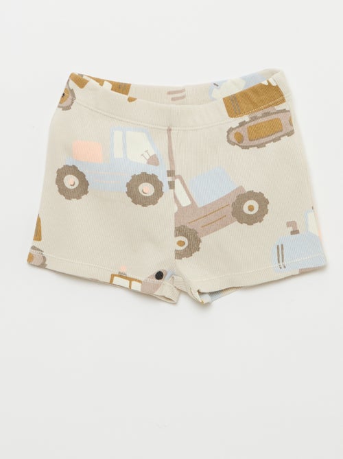 Pigiama t-shirt + short in cotone a costine - 2 pezzi - Kiabi