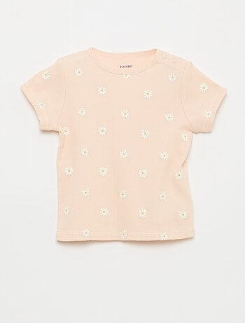 Pigiama t-shirt + short in cotone a costine - 2 pezzi